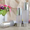 Airless 15 ml 30 ml 50 ml lege vacuümpomp toiletschip cosmetische matte fles mini transparante lotion make-up container 10pcshigh quant Pwnp