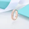 Paar-Paar-Ring aus Sterlingsilber, besetzt mit Diamanten, T-Ring aus 18-karätigem Roségold für Männer und Frauen. Advanced Sense Ring