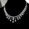 Cadenas valiosas Moissanite Diamond Necklace Real 925 Sterling Silver Party Wedding Chocker para mujeres Colgante Joyería