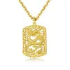 Fly Dragon Pattern Pendant Necklace Chain 18k Yellow Gold Filled Solid Handsome Mens Gift Statement Jewelry2578