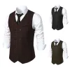 Gilet à carreaux pour hommes nouveau Style décontracté Simple pour hommes gilet à Double boutonnage gilet de costume pour hommes mariage