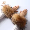 5本の指の手袋zdfurs *高品質の毛皮のカフス暖かい本物の毛皮のカフアームウォーマーレディブレスレット本物の毛皮リストバンドグローブ231017