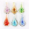 Pendentif Colliers QianBei Grossiste 6pcs Fait à la main Murano Lampwork Verre Mix Couleur S Glory 3D Fleur Fit Collier Cadeau