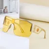 Y2K Millennium цельные солнцезащитные очки в полуоправе женские индивидуальные спортивные ветрозащитные очки в большой оправе 2023