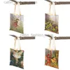 Cross Body Beide Cartoon Bloem Boodschappentas voor Herbruikbare Casual Tale World Canvas Tote Schouder Handtascatlin_fashion_bags