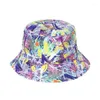 Berets Outdoor Foldable Bob Fisherman Caps Summer Fashion Cartoons Graffiti Bucket Hats For Women Men Girls Boys Gorros Panama Sun