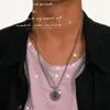 Hänghalsband hip-hop minimalistiska mäns halsband avancerade rostfritt stål smycken dubbelskikt fyrkantig platta svart oljemynt tillbehör