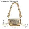 Borsa da sera Borsa per rossetto PU Hobo Spalla morbida Lucida Piccola piazza Solid Laser Satchel Messenger 231017