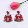 Decorações de Natal Camisola Design Brinco Jóias Orelha Pingentes Eardrop Papai Noel Brinquedo Dos Desenhos Animados Feliz Xmas Ano Mulheres Presente Festivo Dhsrm