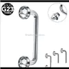 Wenkbrauwdruppel Levering 2021 1Pc G23 Titanium Interne Draad Kristal Gem Oppervlakte Barbell Piercing 14G Cz Micro Dermal Anchor Pier219w