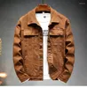 Men's Jackets Brown Denim Jacket 2023spring And Autumn Style Fashion High Quality Stretch Slim Brand Clothing