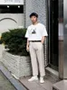 Men's Pants Trend 2023 Spring And Summer Double Pleated Capris Loose Casual Small Straight