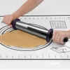 Rolling Pins Pastry Boards Adjustable Rolling Pin Stainless Steel Rolling Pin Dough Roller with 3 Removable Thickness Rings No-Stick Roller for Pizza Pasta 231018