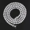 2023 Nieuwe QZK 3mm 4mm 5mm Hip Hop 18K Gold Iced Diamond ketting Bling CZ tennis Collier