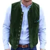 Suede Men's Vests V Collar Singal-breasted Steampunk Jacket Slim Fit Vest Groomsmen Costumes Wedding Vests Custom Vest