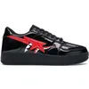 2024年の新製品メンズ女性用バペスタデザイナーbape sta casuare Shoes shark star sk8 baped patentレザー黒い白い青い男性女性屋外スポーツスニーカートレーナー