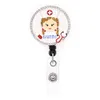 Cute Key Rings Nurse Crystal Rhinestone Medical Badge Reel Doctor ID Holder Retractable For Decoration198P