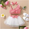 Ensembles de vêtements Ensembles de vêtements Summer Born Baby Girl Vêtements Ensemble 3 6 9 12 18 24 mois Tenues Lounge T-shirt sans manches Jupes en maille Enfants Dhieh