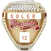 Namensring für 9 Spieler SOLER MAN ALBIES 2021 2022 World Series Baseball Braves Team Championship Ring mit hölzerner Präsentationsbox Sou261H