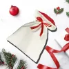 Пустые мешки для сублимации Санта-Клауса, персонализированная сумка с красной лентой «сделай сам», рождественские подарочные пакеты, карманные теплопередачи, 2024 Новый год
