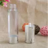 Bottiglie vuote con pompa airless da 15 ml 20 ml 30 ml Argento trasparente Mini bottiglia da viaggio per trattamenti cosmetici sottovuoto portatile 100 pezzi di alta quantità Wrhr