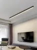 Taklampor ytmonterad linjär lampa långa strip led lampor balkong gånge garderob vardagsrummet matsal minimalist svart