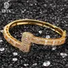 Hiphop 6 4 mm de alta calidad helado hacia fuera Cubic Zircon Baguette pulsera de lujo de oro muñeca rapero joyería de moda punk hombres brazaletes enlace 2280