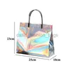 Shoulder Bags PVC Laser Sopping Bag Snap Reusable Women Sopping Storage Bags Female Waterproof Tick andbag Tote Bagcatlin_fashion_bags