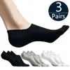 Herrstrumpor 3/1pairs Fashion Open Toe Svett-Absorbing Boat Cotton Bottom Behoble Invisible Ankel Short Elastic Man Finger Sock