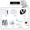 Disfraz de Nikolai Gogol, peluca de sombrero, Bungo Stray Dogs, temporada 4, capa de Anime, abrigo, uniforme blanco y negro, guantes, parche para ojos, cosplay