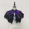 Scarves Y2k Scarf Women Luxury Cosplay Women's Cape for Women Feather Halloween Woman Clothing Pareos Scarves Punk Shawl Feather Punk 231017