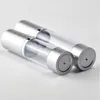 Silver Empty Cosmetic Airless Bottle 15ml 30ml 50ml Portable Refillable Plastic Pump Bottles for Liquid Lotion Essence Vqxpd Cxuoi