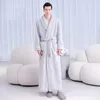 Mulheres Sleepwear Coral Velvet Casal Robe Outono Espessado Estendido Pelúcia Camisola Sexy Roupão Masculino Grande Tamanho Flanela Casa Roupas