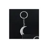 Nyckelringar nya 20st/parti DIY Key Ring Accessories Antik Sier Zinc Alloy Moon Charms Chain Keychain Jewelry Dhtlf