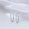 Boucles d'oreilles carrées en forme de U pour femmes, boucles d'oreilles circulaires de luxe en acier inoxydable, nouvelle tendance, bijoux esthétiques de mariage pour filles