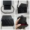 Modedesigner läderkedjor Crossbody Chain Purse med presentförpackning 11.3*7,5*2,1 cm