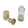 30 ml lyxig tom kosmetisk luftlös flaska guld lysande bärbar påfyllningsbar pump dispenser flaska för lotion drop hniff dshuu