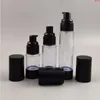 500 x 15ML 30ML 50ML Travel Refillable Cosmetic Airless Bottles Plastic Treatment Pump Lotion Containers with Black Lidsgood Mnduv