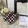 2023 Designer Winter Casual Shoes boots Women Textured Wool Loafer Fabrics Rubber Midsole Flat Home Shoes Lady Check Tweed Walking Loafer