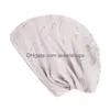 Beanie/Totenkopfkappen Beanie/Skl Caps Sommermützen für Frauen Baumwolle Stretch Turban Hut dünne Spitze atmungsaktive Kappe Cross Bonnet Chemo L0406 Dhwy9