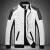 Jaquetas masculinas Patchwork Jaqueta de Motocicleta Homens Gola Casual Couro Moda Slim Moto Bike PU Inverno Plus Size 5XL