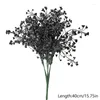 Fleurs décoratives 7 fourchettes feuille d'eucalyptus noir plantes artificielles Simulation fleur Halloween fête ornements fausse plante mariage décor à la maison