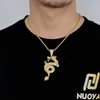 Anhänger Halsketten Hip Hop Schmuck Chinesischer Drache mit Bling CZ Stein aus Sternzeichen Halskette für Männer