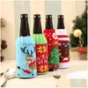 Party Favor Noël tricoté bouteille de vin Er Noël bière vins sacs Santa bonhomme de neige Moose bières bouteilles Ers en gros Fy4767 Drop Delive Dhwm7