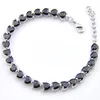 Luckyshine Halloween Gift Heart Black Onyx Gemstone Silver Tennis Bracelets Bangles 5 mm Zircon For Women Party Bracelets330S