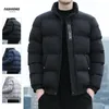 Parka en duvet pour hommes, coupe-vent chaud, veste en coton, solide, col montant, manteau court décontracté, vêtements pour hommes, 231018