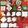 Sublimação de Natal de madeira em branco pingentes ornamento dupla face mdf decorações pingente em branco árvore em massa discos comemorativos suprimentos para decoração diy g1102