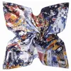 Scarves 130cm Fashion Oil Painting House 2023 Square Luxury Twill Silk Scarf Women Kerchief Shawl Branch Sunscreen Towels