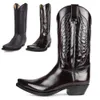 Hoog 392 Leer Western Borduurde Winter Cowboy Men Laarzen Paar schoenen Lichtgewicht Comfortabel Plus Maat 35-482024 231018 965