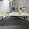 Pano de mesa elastano cabido estiramento toalha de mesa retângulo antiderrapante impresso capa elástica para 6ft 8ft casa cozinha sala de jantar decoração